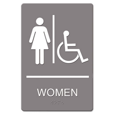 ADA Sign, Women Restroom Wheelchair Accessible Symbol, Molded Plastic, 6 x 9 OrdermeInc OrdermeInc