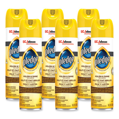 SC JOHNSON Furniture Polish, Lemon, 14.2 oz Aerosol Spray, 6/Carton - OrdermeInc