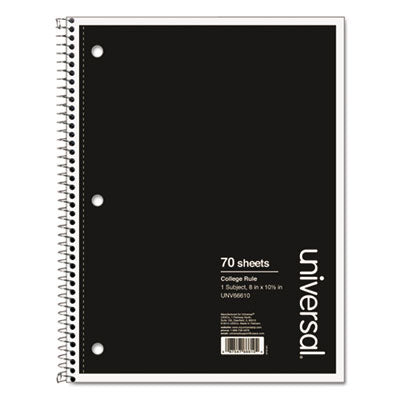 Wirebound Notebook, 1-Subject, Medium/College Rule, Black Cover, (70) 10.5 x 8 Sheets OrdermeInc OrdermeInc