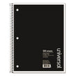 Universal® Wirebound Notebook, 3-Subject, Medium/College Rule, Black Cover, (120) 11 x 8.5 Sheets - OrdermeInc