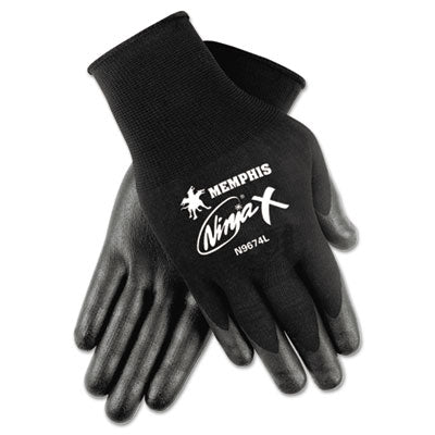 MCR™ Safety Ninja x Bi-Polymer Coated Gloves, Medium, Black, Pair - OrdermeInc
