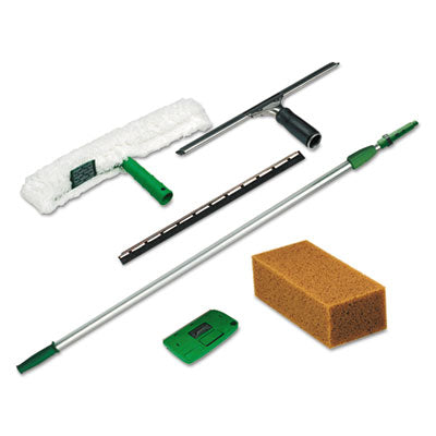 Pro Window Cleaning Kit with 8 ft Pole, Scrubber, Squeegee, Scraper, Sponge OrdermeInc OrdermeInc