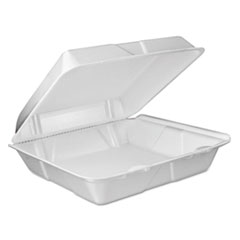 Dart® Foam Hinged Lid Container, Vented Lid, 9 x 9.4 x 3, White, 100/Pack, 2 Packs/Carton OrdermeInc OrdermeInc