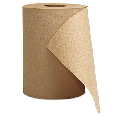 GEN Hardwound Roll Towels, 1-Ply, 8" x 300 ft, Brown, 12 Rolls/Carton - OrdermeInc