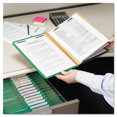 Eight-Section Pressboard Top Tab Classification Folders, Eight SafeSHIELD Fasteners, 3 Dividers, Letter Size, Green, 10/Box OrdermeInc OrdermeInc