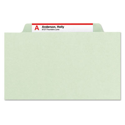 Pressboard Classification Folders, Eight SafeSHIELD Fasteners, 2/5-Cut Tabs, 3 Dividers, Letter Size, Gray-Green, 10/Box OrdermeInc OrdermeInc