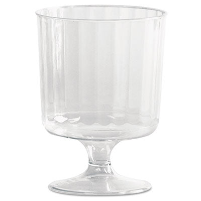 Classic Crystal Plastic Wine Glasses on Pedestals, 5 oz, Clear, Fluted, 10/Pack, 24 Packs/Carton OrdermeInc OrdermeInc