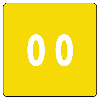 Numerical End Tab File Folder Labels, 0, 1.5 x 1.5, Yellow, 250/Roll OrdermeInc OrdermeInc