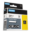 Rhino Flexible Nylon Industrial Label Tape, 0.5" x 11.5 ft, White/Black Print OrdermeInc OrdermeInc