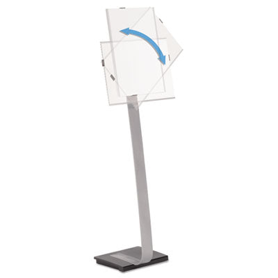 Info Sign Duo Floor Stand, Tabloid-Size Inserts, 15 x 50, Clear OrdermeInc OrdermeInc