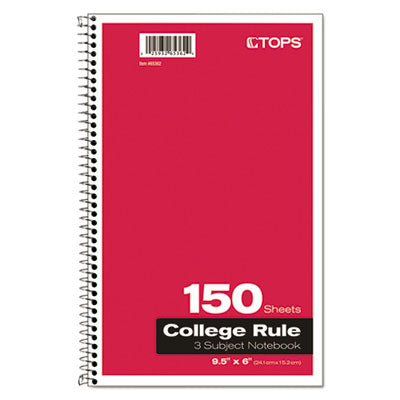 Oxford™ Coil-Lock Wirebound Notebooks, 3-Subject, Medium/College Rule, Randomly Assorted Cover Color, (150) 9.5 x 6 Sheets - OrdermeInc