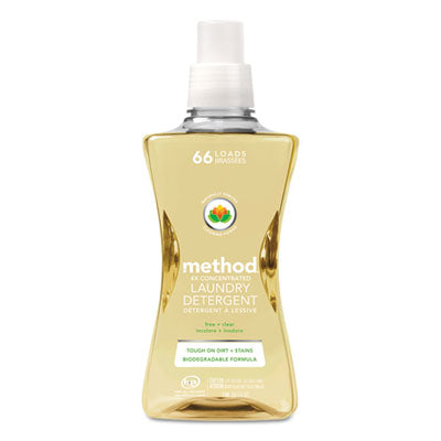Method® 4X Concentrated Laundry Detergent, Free and Clear, 53.5 oz Bottle, 4/Carton OrdermeInc OrdermeInc