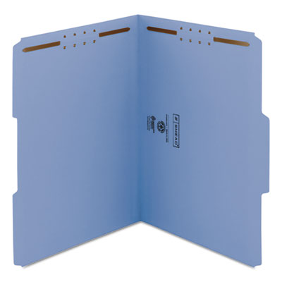 Top Tab Colored Fastener Folders, 0.75" Expansion, 2 Fasteners, Letter Size, Blue Exterior, 50/Box OrdermeInc OrdermeInc