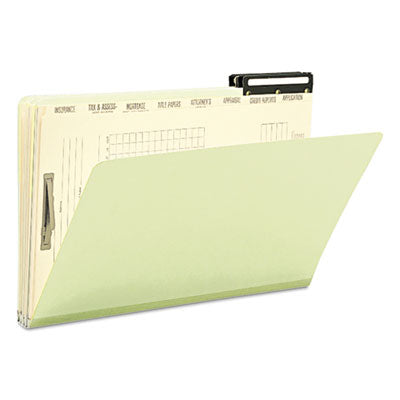 Smead™ Pressboard Mortgage Folders, 1" Expansion, 8 Dividers, 1 Fastener, Legal Size, Green Exterior, 10/Box OrdermeInc OrdermeInc