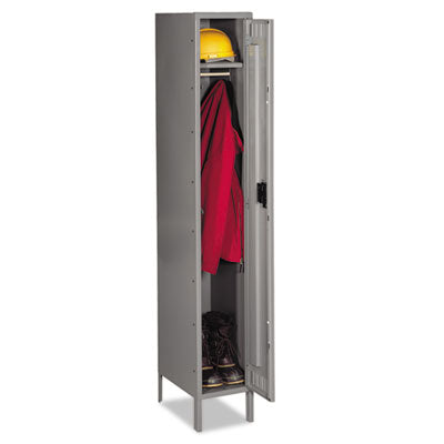 Single-Tier Locker with Legs, One Locker with Hat Shelf and Coat Rod, 12w x 18d x 78h, Medium Gray OrdermeInc OrdermeInc