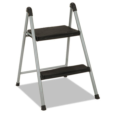 Cosco® Folding Step Stool, 2-Step, 200 lb Capacity, 16.9" Working Height, Platinum/Black OrdermeInc OrdermeInc