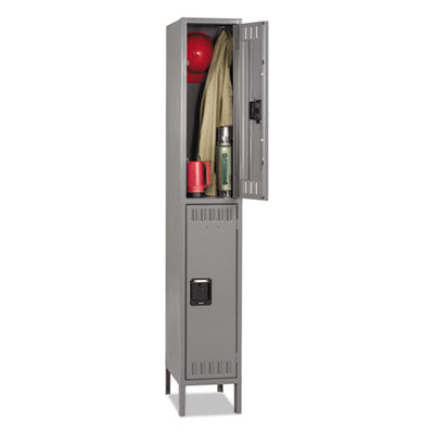 Double Tier Locker with Legs, Single Stack, 12w x 18d x 78h, Medium Gray OrdermeInc OrdermeInc