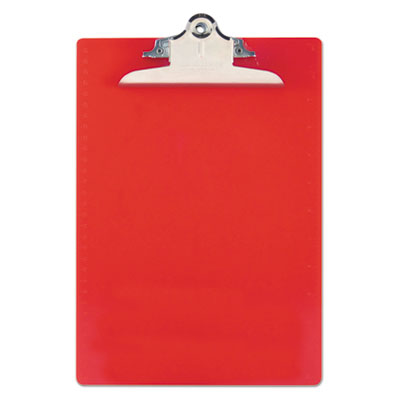 Saunders Recycled Plastic Clipboard with Ruler Edge, 1" Clip Capacity, Holds 8.5 x 11 Sheets, Red - OrdermeInc