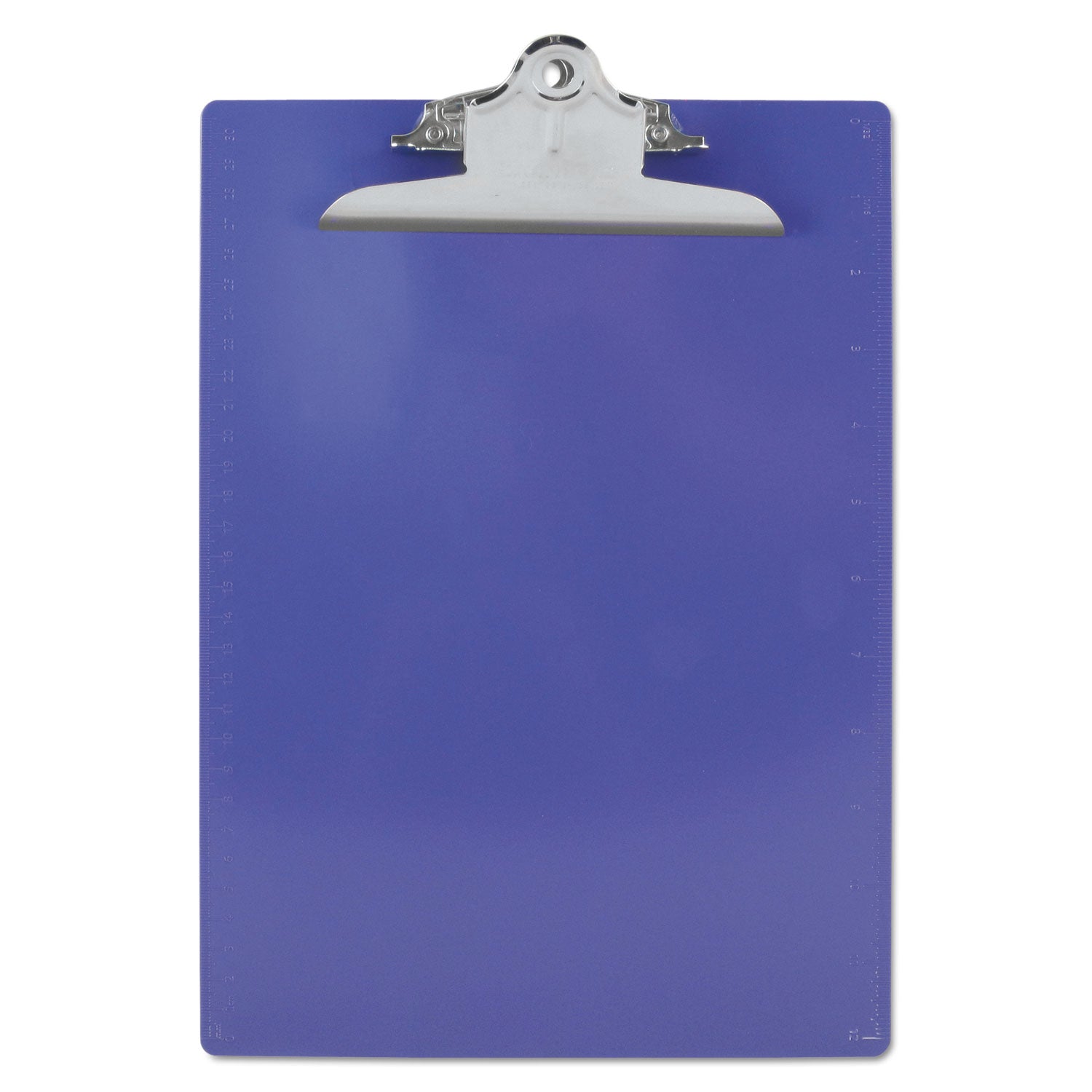 Saunders Recycled Plastic Clipboard with Ruler Edge, 1" Clip Capacity, Holds 8.5 x 11 Sheets, Purple - OrdermeInc