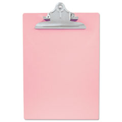 Saunders Recycled Plastic Clipboard with Ruler Edge, 1" Clip Capacity, Holds 8.5 x 11 Sheets, Pink - OrdermeInc