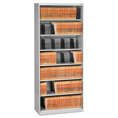 Fixed Shelf Open-Format Lateral File for End-Tab Folders, 7 Legal/Letter File Shelves, Light Gray, 36" x 16.5" x 87" OrdermeInc OrdermeInc