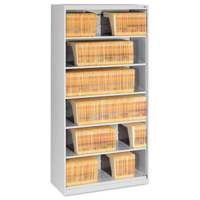 Fixed Shelf Open-Format Lateral File for End-Tab Folders, 6 Legal/Letter File Shelves, Light Gray, 36" x 16.5" x 75.25" OrdermeInc OrdermeInc