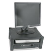 Two-Level Monitor Stand, 17" x 13.25" x 3.5" to 7", Black, Supports 50 lbs - OrdermeInc