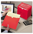 Colored File Jackets with Reinforced Double-Ply Tab, Straight Tab, Letter Size, Red, 100/Box OrdermeInc OrdermeInc