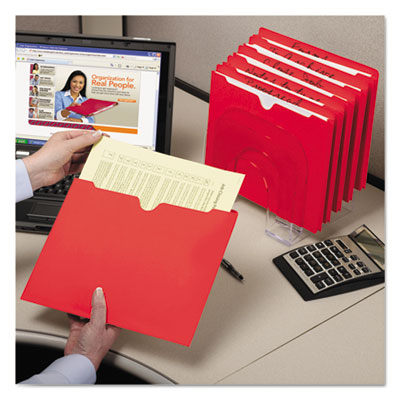 Colored File Jackets with Reinforced Double-Ply Tab, Straight Tab, Letter Size, Red, 100/Box OrdermeInc OrdermeInc