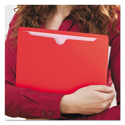 Colored File Jackets with Reinforced Double-Ply Tab, Straight Tab, Letter Size, Red, 100/Box OrdermeInc OrdermeInc