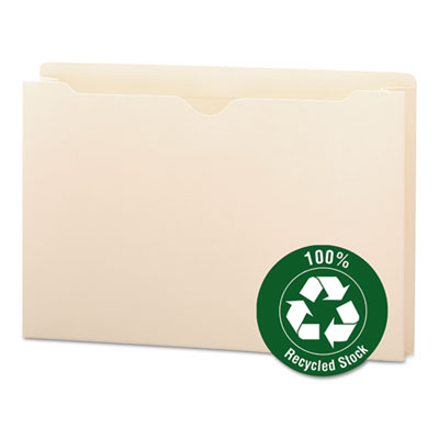 Smead™ 100% Recycled Top Tab File Jackets, Straight Tab, Legal Size, Manila, 50/Box OrdermeInc OrdermeInc