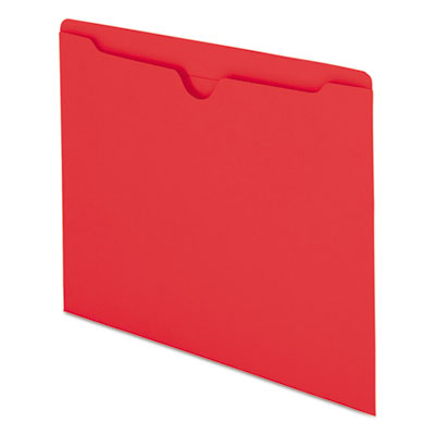 Colored File Jackets with Reinforced Double-Ply Tab, Straight Tab, Letter Size, Red, 100/Box OrdermeInc OrdermeInc