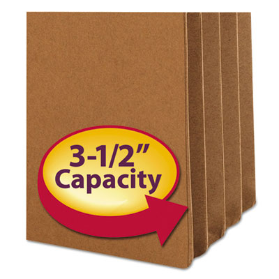 Redrope Drop Front File Pockets with 2/5-Cut Guide Height Tabs, 3.5" Expansion, Letter Size, Redrope, 25/Box OrdermeInc OrdermeInc