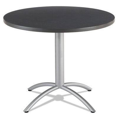 CafeWorks Table, Cafe-Height, Round, 36" x 30", Graphite Granite Top, Silver Base OrdermeInc OrdermeInc