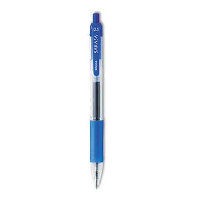 Zebra® Sarasa Dry Gel X20 Gel Pen, Retractable, Fine 0.5 mm, Blue Ink, Clear/Blue Barrel, 12/Pack OrdermeInc OrdermeInc