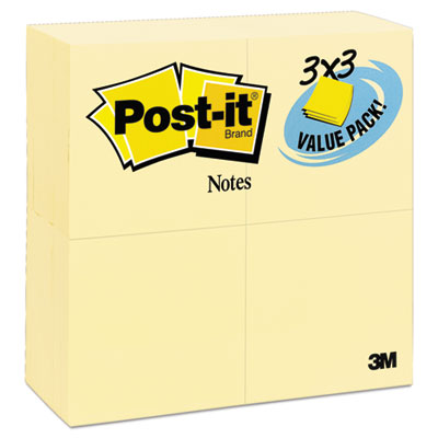 Post-it® Notes Original Pads in Canary Yellow, Value Pack, 3" x 3", 100 Sheets/Pad, 24 Pads/Pack - OrdermeInc