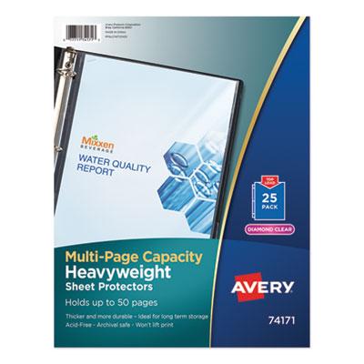 AVERY PRODUCTS CORPORATION Multi-Page Top-Load Sheet Protectors, Heavy Gauge, Letter, Clear, 25/Pack