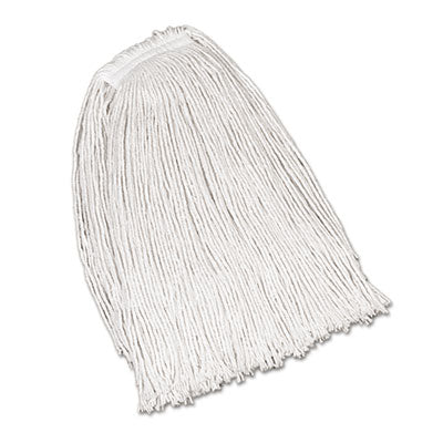 Economy Cotton Mop Heads, Cut-End, Ctn, WH, 32 oz, 1-in. White Headband, 12/CT - OrdermeInc