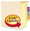 Manila End Tab File Pockets with Tyvek-Lined Gussets, 5.25" Expansion, Letter Size, Manila, 10/Box OrdermeInc OrdermeInc