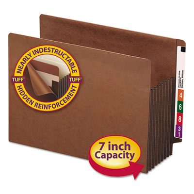 Heavy-Duty Redrope End Tab TUFF Pockets, 7" Expansion, Letter Size, Redrope, 5/Box OrdermeInc OrdermeInc