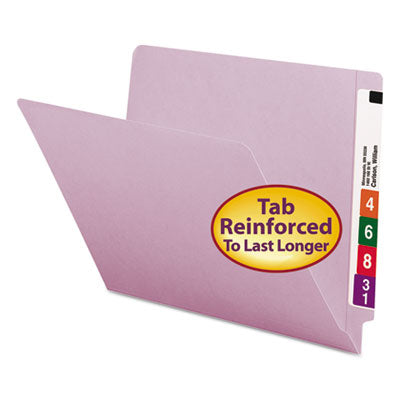 Smead™ Shelf-Master Reinforced End Tab Colored Folders, Straight Tabs, Letter Size, 0.75" Expansion, Lavender, 100/Box OrdermeInc OrdermeInc