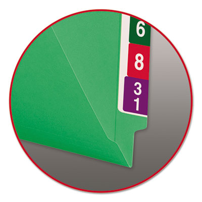 Smead™ Shelf-Master Reinforced End Tab Colored Folders, Straight Tabs, Letter Size, 0.75" Expansion, Green, 100/Box OrdermeInc OrdermeInc