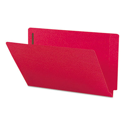 Smead™ Heavyweight Colored End Tab Fastener Folders, 0.75" Expansion, 2 Fasteners, Legal Size, Red Exterior, 50/Box OrdermeInc OrdermeInc