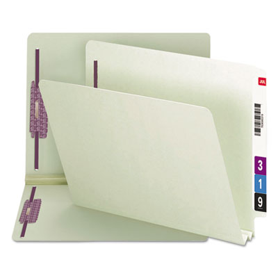 End Tab Pressboard Classification Folders, Two SafeSHIELD Coated Fasteners, 2" Expansion, Letter Size, Gray-Green, 25/Box OrdermeInc OrdermeInc