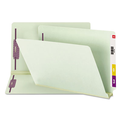 End Tab Pressboard Classification Folders, Two SafeSHIELD Coated Fasteners, 2" Expansion, Legal Size, Gray-Green, 25/Box OrdermeInc OrdermeInc