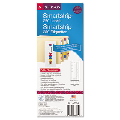 Color-Coded Smartstrip Refill Label Forms, Laser Printer, Assorted, 1.5 x 7.5, White, 250/Pack OrdermeInc OrdermeInc