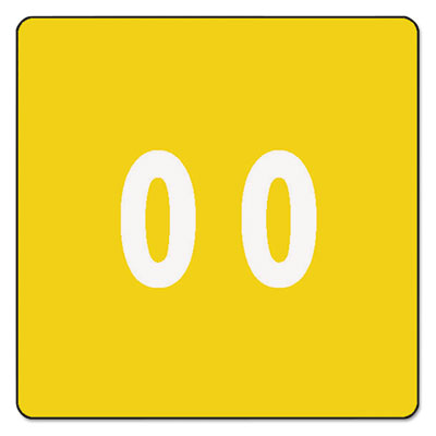 Numerical End Tab File Folder Labels, 0, 1.5 x 1.5, Yellow, 250/Roll OrdermeInc OrdermeInc