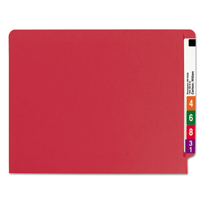 Smead™ Shelf-Master Reinforced End Tab Colored Folders, Straight Tabs, Letter Size, 0.75" Expansion, Red, 100/Box OrdermeInc OrdermeInc