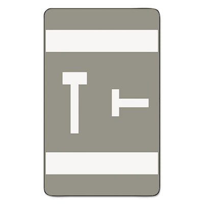 Smead™ AlphaZ Color-Coded Second Letter Alphabetical Labels, T, 1 x 1.63, Gray, 10/Sheet, 10 Sheets/Pack - OrdermeInc