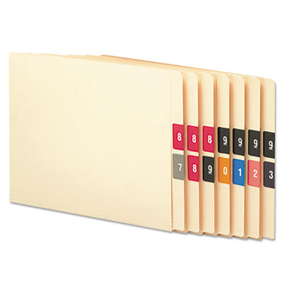 Numerical End Tab File Folder Labels, 0-9, 1.5 x 1.5, Assorted, 250/Roll, 10 Rolls/Box OrdermeInc OrdermeInc
